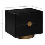Wade Oak Veneer Nightstand / Side Table in Black