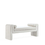 Concord Chenille Accent Bench in Ivory