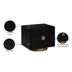 Wade Oak Veneer Nightstand / Side Table in Black