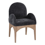 Waldorf Chenille Fabric Upholstered Dining Arm Chair in Black
