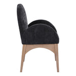 Waldorf Chenille Fabric Upholstered Dining Arm Chair in Black