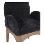 Waldorf Chenille Fabric Upholstered Dining Arm Chair in Black