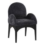 Waldorf Chenille Fabric Upholstered Dining Arm Chair in Black