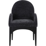 Waldorf Chenille Fabric Upholstered Dining Arm Chair in Black