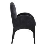 Waldorf Chenille Fabric Upholstered Dining Arm Chair in Black