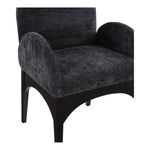 Waldorf Chenille Fabric Upholstered Dining Arm Chair in Black
