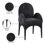 Waldorf Chenille Fabric Upholstered Dining Arm Chair in Black