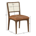 Atrium Cane Back And Vegan Leather Upholstered Seat Dining Chair in Cognac