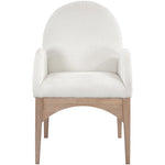 Waldorf Chenille Fabric Upholstered Dining Arm Chair in Cream
