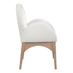 Waldorf Chenille Fabric Upholstered Dining Arm Chair in Cream