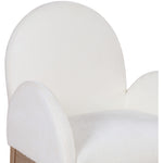 Waldorf Chenille Fabric Upholstered Dining Arm Chair in Cream