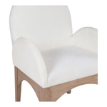 Waldorf Chenille Fabric Upholstered Dining Arm Chair in Cream