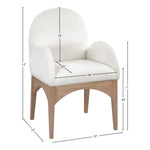 Waldorf Chenille Fabric Upholstered Dining Arm Chair in Cream