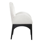 Waldorf Chenille Fabric Upholstered Dining Arm Chair in Cream