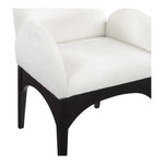 Waldorf Chenille Fabric Upholstered Dining Arm Chair in Cream