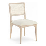 Atrium Cane Back And Vegan Leather Upholstered Seat Dining Chair in Cream