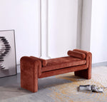 Concord Chenille Accent Bench in Terracotta