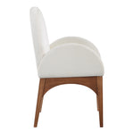 Waldorf Chenille Fabric Upholstered Dining Arm Chair in Cream