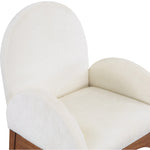 Waldorf Chenille Fabric Upholstered Dining Arm Chair in Cream