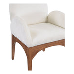 Waldorf Chenille Fabric Upholstered Dining Arm Chair in Cream