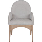 Waldorf Chenille Fabric Upholstered Dining Arm Chair in Grey
