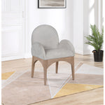 Waldorf Chenille Fabric Upholstered Dining Arm Chair in Grey