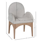 Waldorf Chenille Fabric Upholstered Dining Arm Chair in Grey