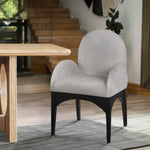 Waldorf Chenille Fabric Upholstered Dining Arm Chair in Grey