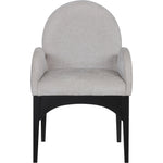 Waldorf Chenille Fabric Upholstered Dining Arm Chair in Grey