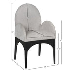 Waldorf Chenille Fabric Upholstered Dining Arm Chair in Grey