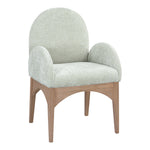 Waldorf Chenille Fabric Upholstered Dining Arm Chair in Mint