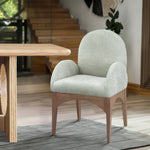 Waldorf Chenille Fabric Upholstered Dining Arm Chair in Mint