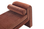 Concord Chenille Accent Bench in Terracotta