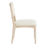 Atrium Cane Back And Vegan Leather Upholstered Seat Dining Chair in Cream