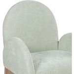 Waldorf Chenille Fabric Upholstered Dining Arm Chair in Mint