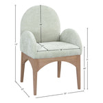 Waldorf Chenille Fabric Upholstered Dining Arm Chair in Mint