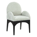Waldorf Chenille Fabric Upholstered Dining Arm Chair in Mint