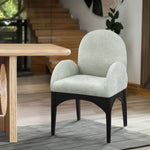 Waldorf Chenille Fabric Upholstered Dining Arm Chair in Mint