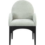 Waldorf Chenille Fabric Upholstered Dining Arm Chair in Mint