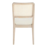Atrium Cane Back And Vegan Leather Upholstered Seat Dining Chair in Cream
