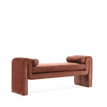 Concord Chenille Accent Bench in Terracotta
