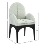 Waldorf Chenille Fabric Upholstered Dining Arm Chair in Mint