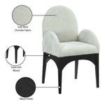 Waldorf Chenille Fabric Upholstered Dining Arm Chair in Mint
