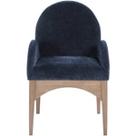 Waldorf Chenille Fabric Upholstered Dining Arm Chair in Navy