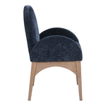 Waldorf Chenille Fabric Upholstered Dining Arm Chair in Navy