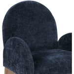 Waldorf Chenille Fabric Upholstered Dining Arm Chair in Navy