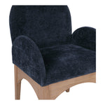 Waldorf Chenille Fabric Upholstered Dining Arm Chair in Navy