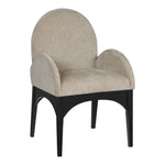 Waldorf Chenille Fabric Upholstered Dining Arm Chair in Beige