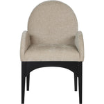 Waldorf Chenille Fabric Upholstered Dining Arm Chair in Beige