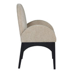 Waldorf Chenille Fabric Upholstered Dining Arm Chair in Beige